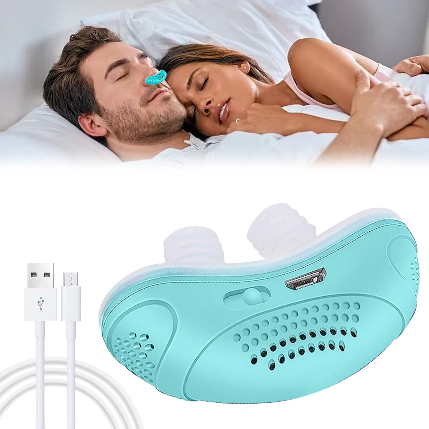 Chinoxia Anti Snoring Devices, Mint Green Micro Snore Stopper Solution Snoring Devices for All Nose Shapes Men and Women Stop Snoring