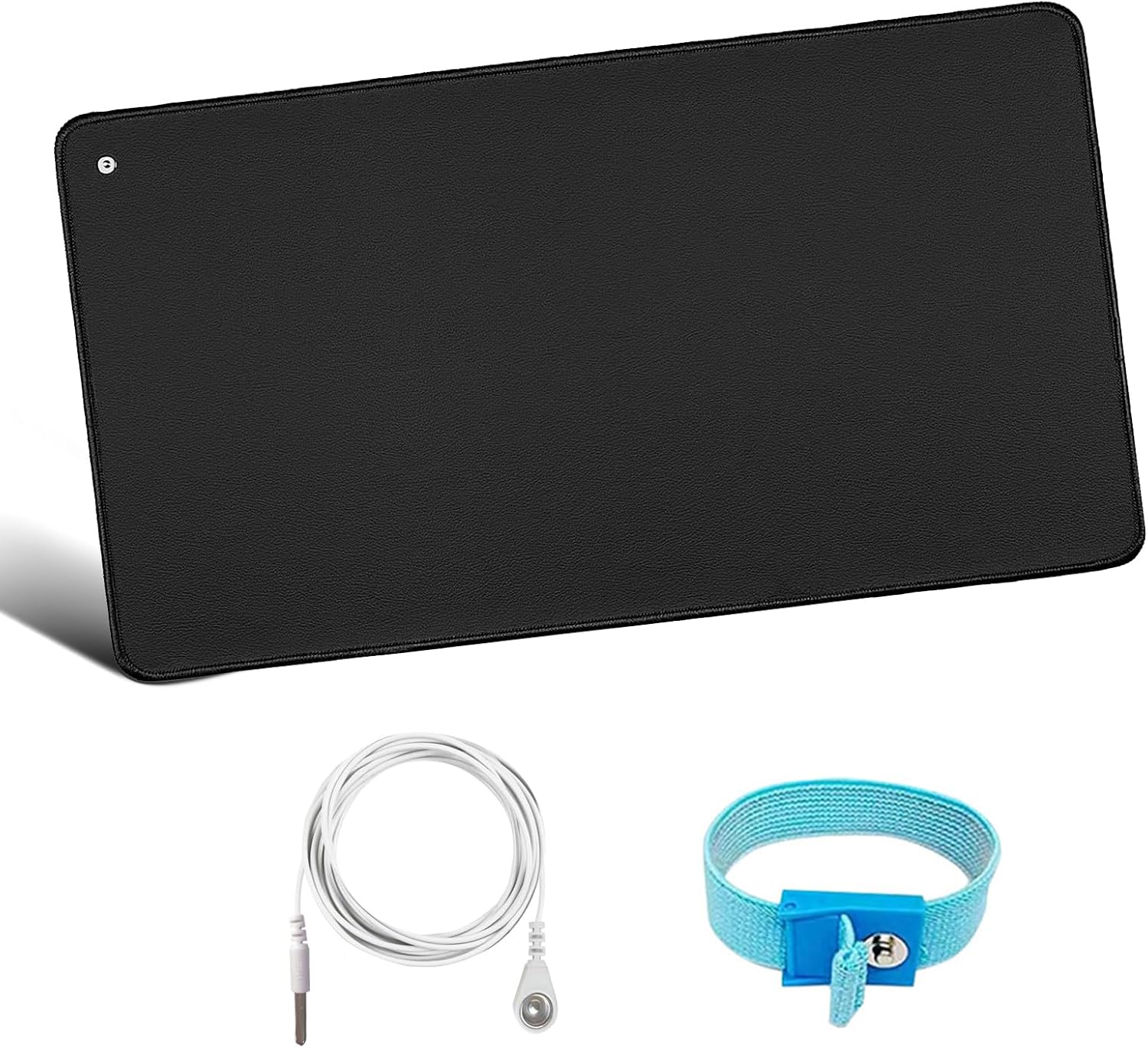 Grounding Mat Kit- Universal Grounding Pad with Grounding Wristband and 15ft Grounding Cord, Grounding Mat for Improve Sleep and Reduce Inflammation, for Desk, Computer and Pet