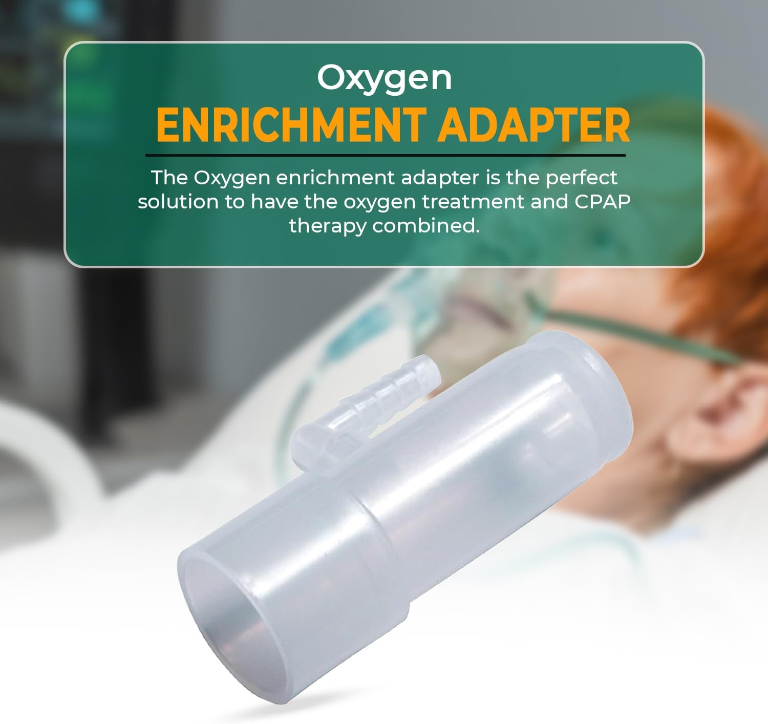 Oxygen Adapter Enrichment Port Connector fits CPAP Tubing Hose Model 1642 (1)