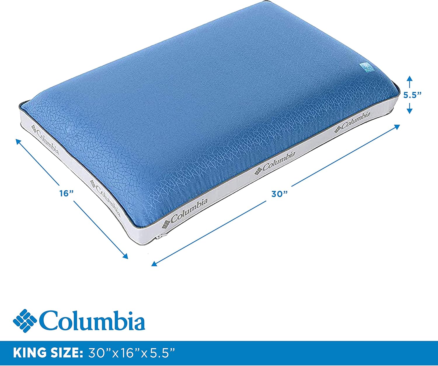 Columbia Cooling Gel Memory Foam Pillow - Comfortable and Supportive with Cooling  Breathable Features - Removable Washable Cover, Queen