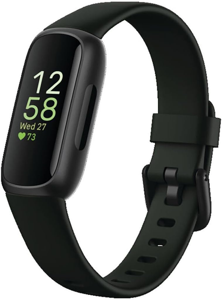 Fitbit Inspire 3 Health -Fitness-Tracker with Stress Management, Workout Intensity, Sleep Tracking, 24/7 Heart Rate and more, Midnight Zen/Black One Size (S  L Bands Included)