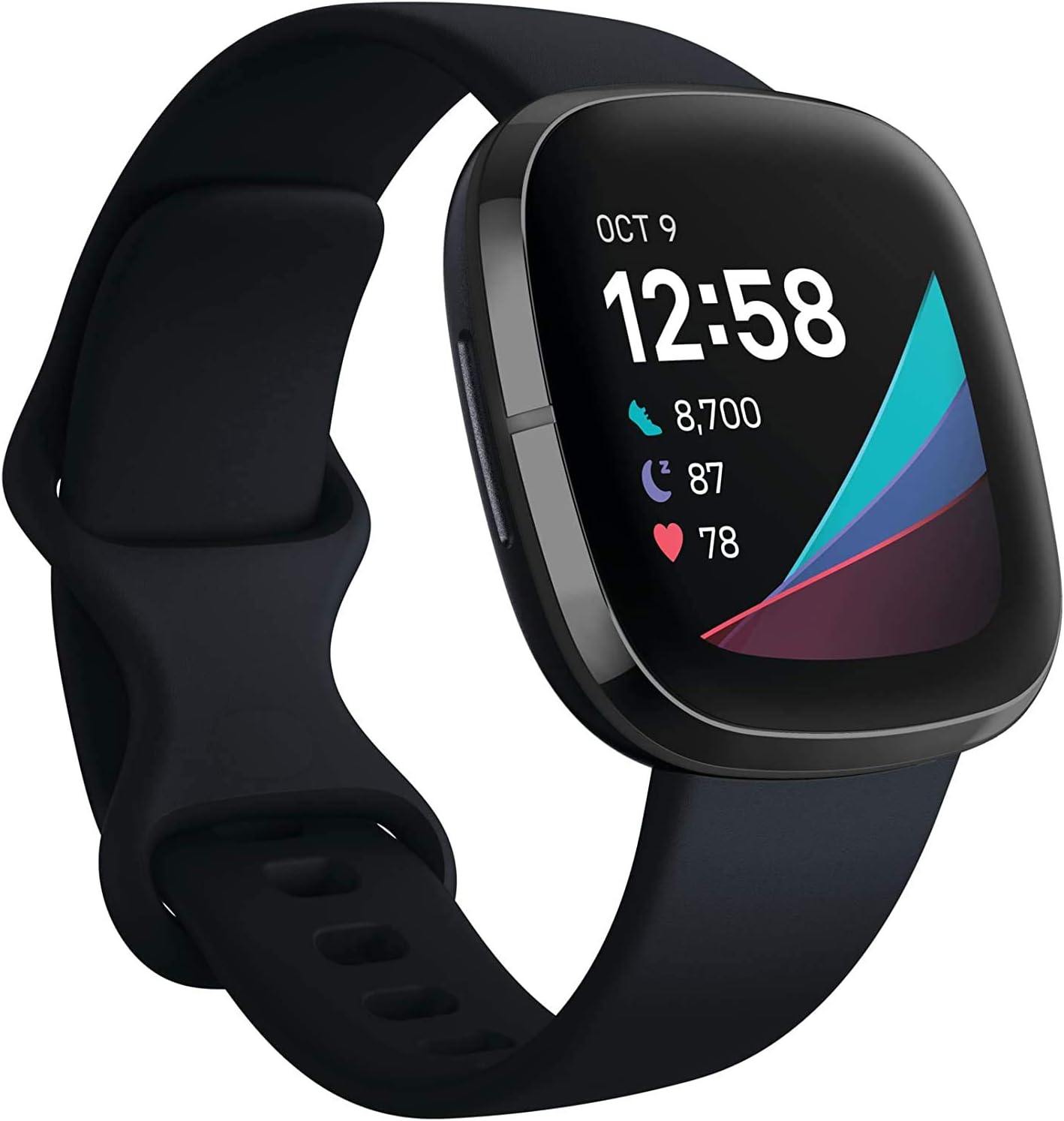 Fitbit Sense Health  Fitness Smartwatch W/GPS, Bluetooth Call/Text, Heart Rate SpO2, ECG, Skin Temperature  Stress Sensing (S  L Bands, 90 Day Premium Included) International Version (Graphite)