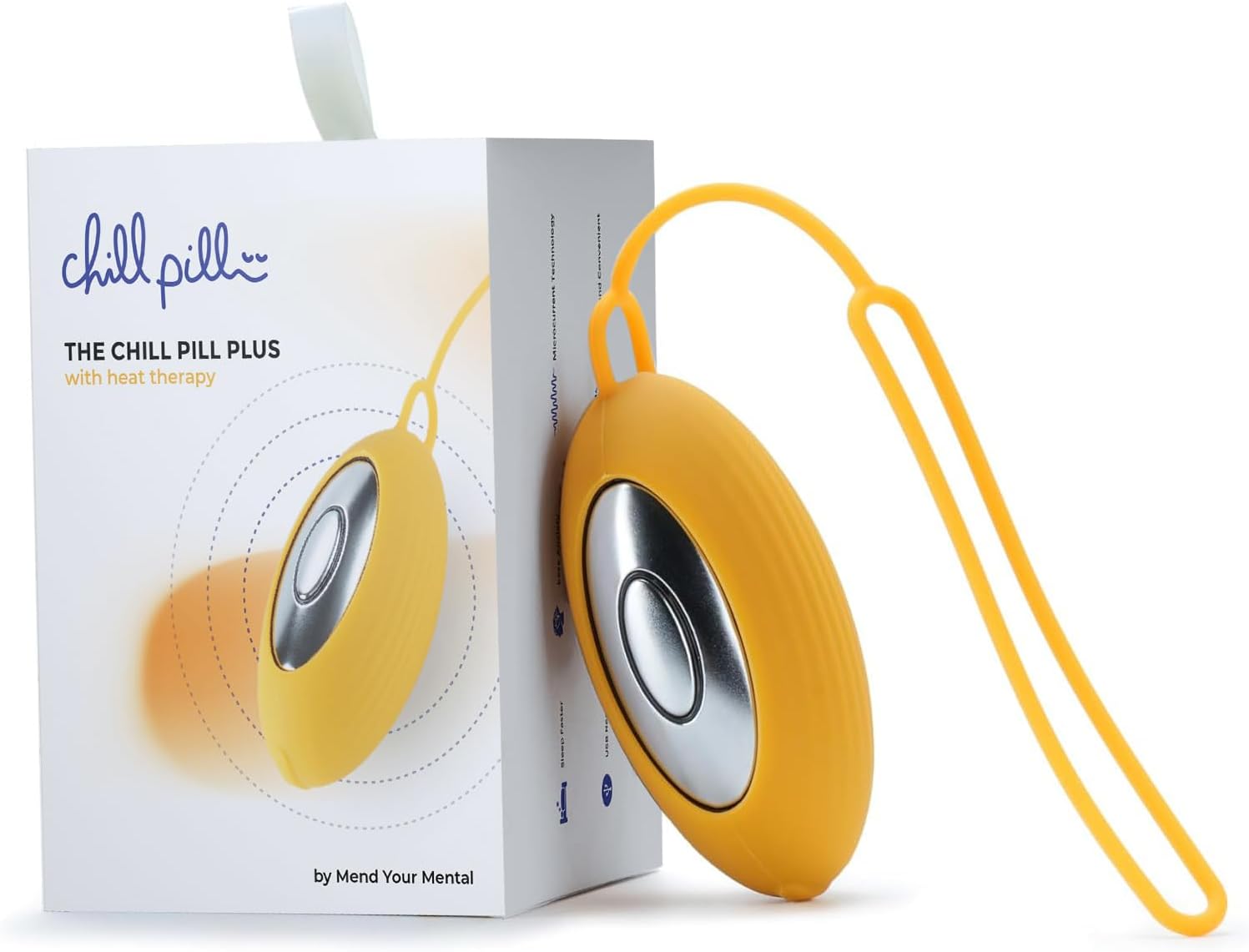 The Chill Pill Plus Sleep Aid Device with Heat, Compact Sleep Device with Targeted Pressure Point Therapy for Stress Relief, Panic Attacks, and Agitation - Heated Chill Pill Device by Mend Your Mental