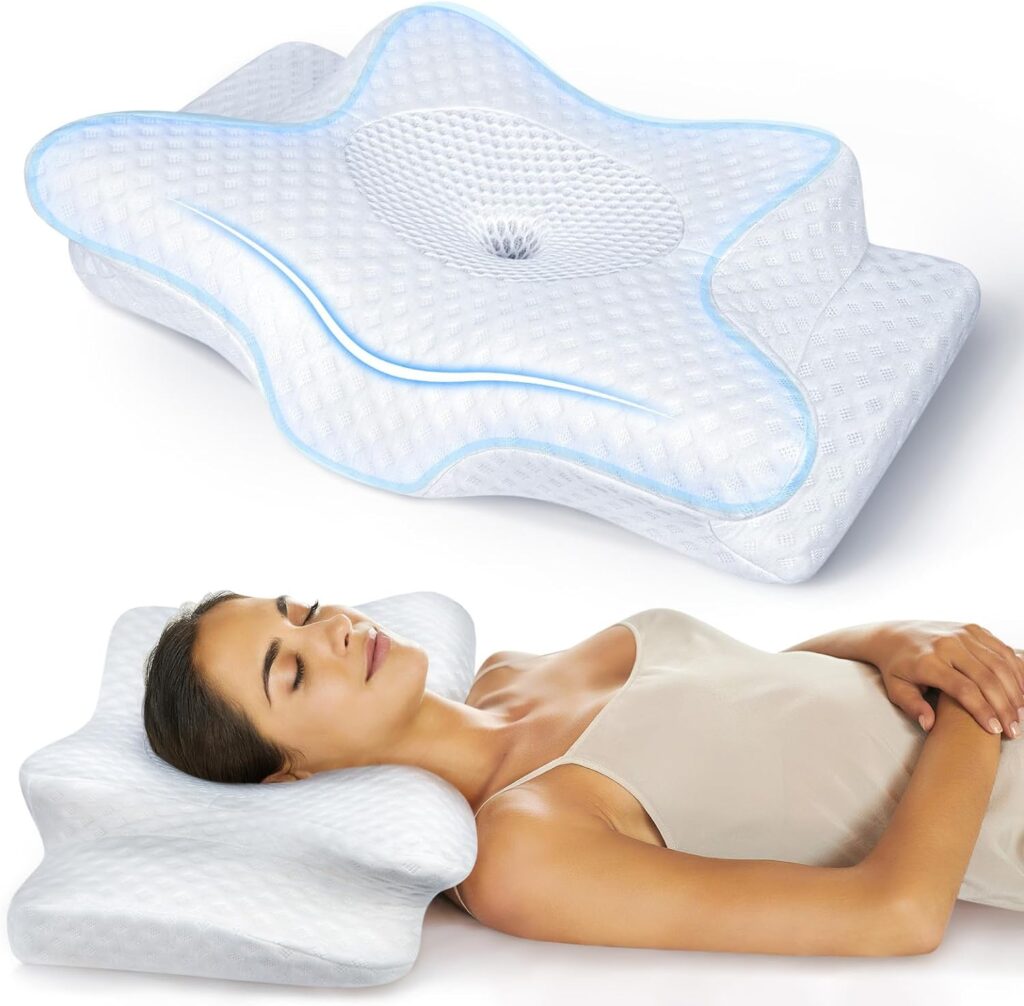 5X Pain Relief Cervical Pillow for Neck and Shoulder Support, Adjustable Memory Foam Sweet Sleeping, Odorless Ergonomic Contour Neck , Orthopedic Bed Pillow for Side Back Stomach Sleeper