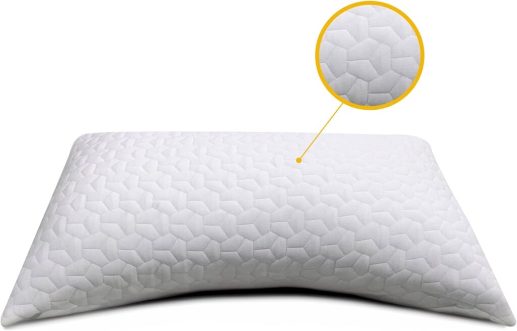 Memory Foam Pillow for Neck and Shoulder Pain with Adjustable Filling, Customizable Loft, Firm Support, Cooling Washable Design, Queen Size, Suitable for Side and Back Sleepers.