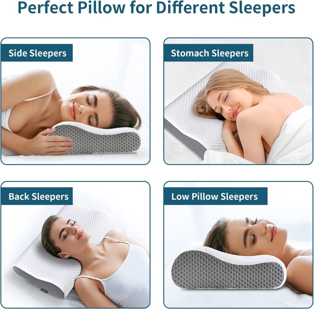 Neck Pillow Memory Foam Pillows for Pain Relief Bed Pillow for Sleeping, Ergonomic Pillow for Neck and Shoulder Pain, Orthopedic Cervical Pillow for Side Back Stomach Sleeper