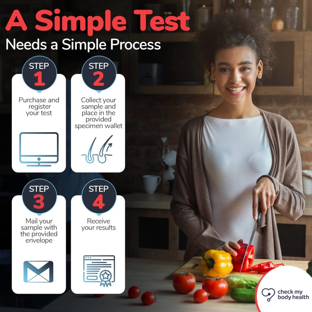 Check My Body Health | Complete Food Sensitivity Test | Check for 970 Different Intolerances | Easy to Use Home Hair Strand Testing Kit  Intolerance Screening for Adults | Results in 5 Days