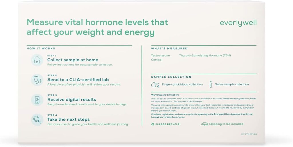 Everlywell Metabolism Test - at-Home Collection Kit - Accurate Results from a CLIA-Certified Lab Within Days - Ages 18+