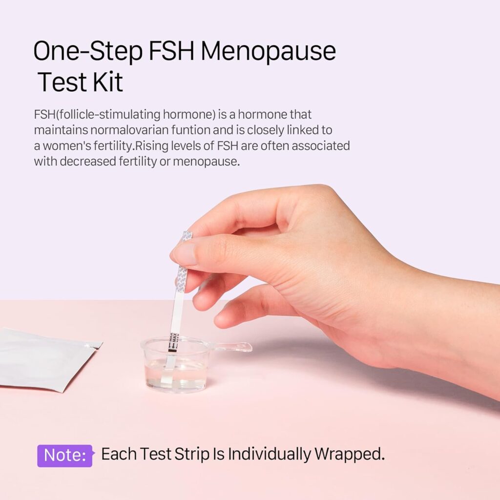 femometer FSH Menopause Test, Highly Sensitive FSH Test Strips, Help Understand Your Ovarian Reserve, Determine Your Fertility and Detect Menopause, Includes 6 FSH Tests, 1* User Manual, 1* Urine Cup