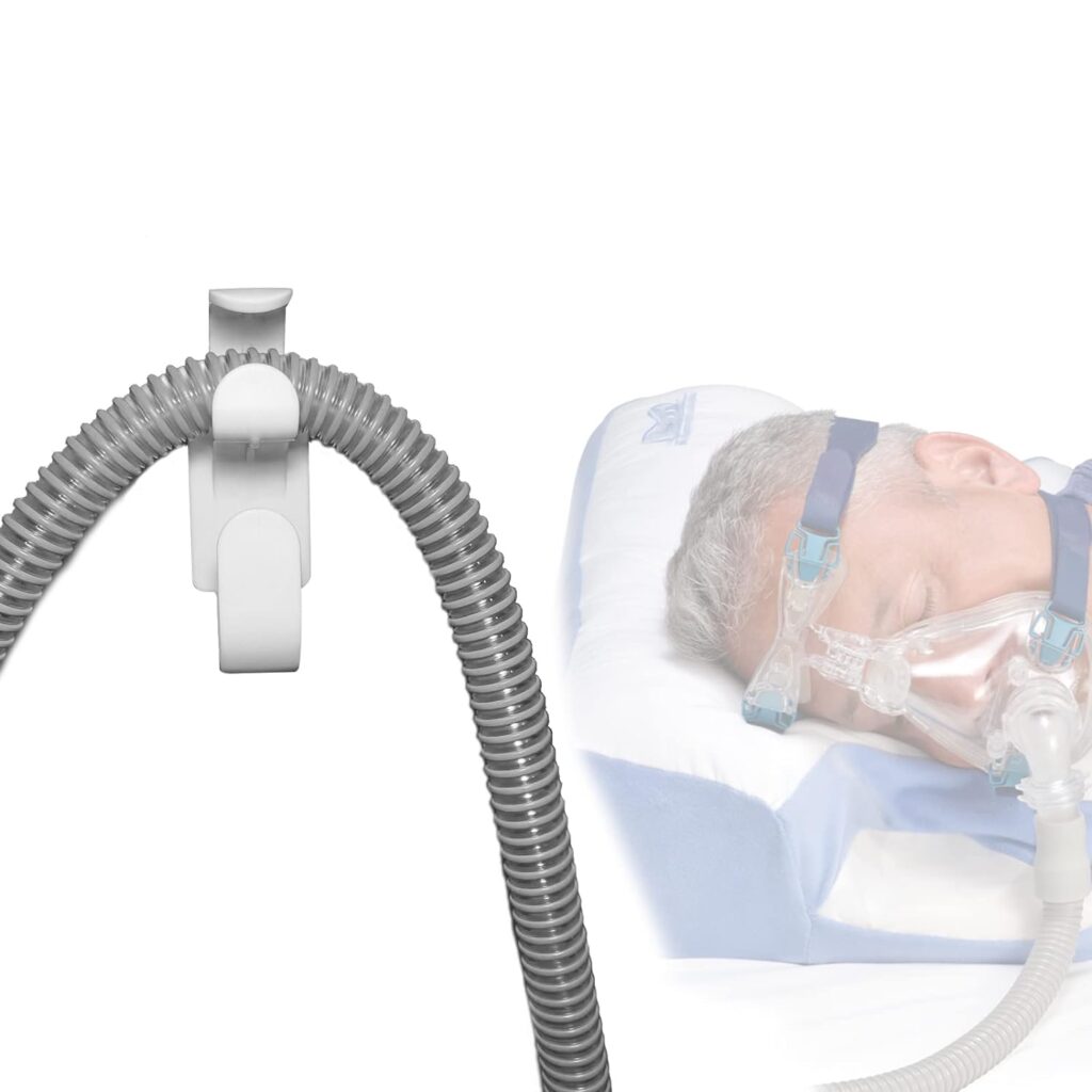 JIEYABI CPAP Hose Hanger with Anti-Skid Function，CPAP Hose Organizer and Headband Hook Combined into one. Provide Stable and Tangle Free CPAP Pipeline System to Make You Sleep Better     Unknown Binding