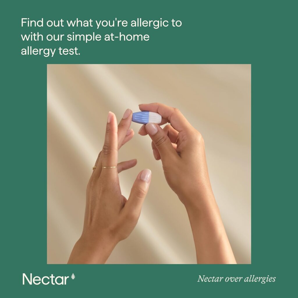 Nectar at-Home Allergy Test, Identifies 40 Environmental Allergens, CLIA-Certified, Includes 1 Testing Kit