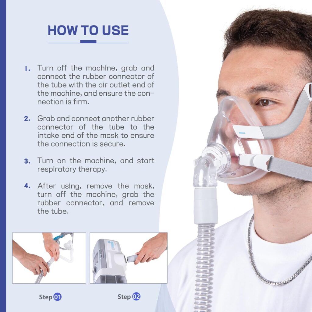 OMOTIYA CPAP Tube - 6-Foot Universal CPAP Tubing - FSA/HSA eligible-Compatible with Most Machines  Masks, 19mm CPAP Hose - 22mm connectors, Lightweight Flexible, Odor-Free, 2-Pack