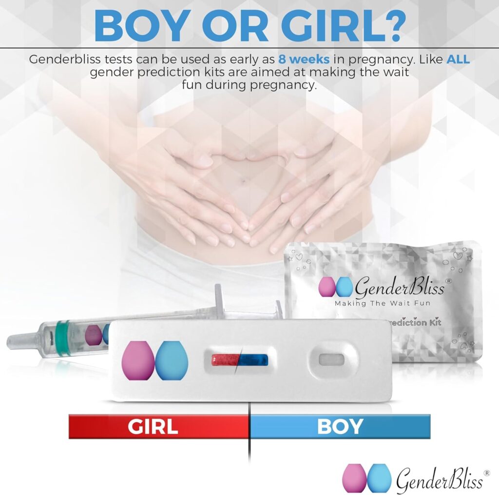 GenderBliss® Gender Prediction Test - Early Pregnancy Kit - Reveal if Your Baby is a boy or Girl from 8 Weeks - Instant Results