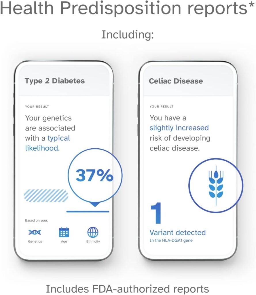 23andMe Health-only Service - DNA Test with Personal Genetic Reports - Health Predispositions, Carrier Status  Wellness Reports - FSA  HSA Eligible (Before You Buy See Important Test Info Below)