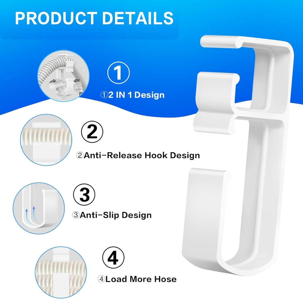 2PCS CPAP Hose Hanger for Bed with Stable Anti-Skid Function CPAP Hose Holder and CPAP Mask Holder Combined into One Prevents CPAP Tube Leaks and Hoses Tangled Together You to Sleep Better