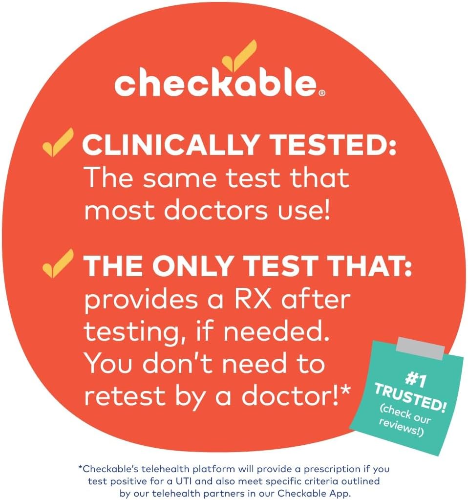 Checkable® Urinary Tract Infection Screening Strips, Easy to Use, Fast and Reliable, at-Home UTI Screening Kit - 3 Count