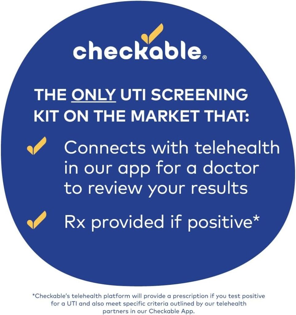 Checkable® Urinary Tract Infection Screening Strips, Easy to Use, Fast and Reliable, at-Home UTI Screening Kit - 3 Count