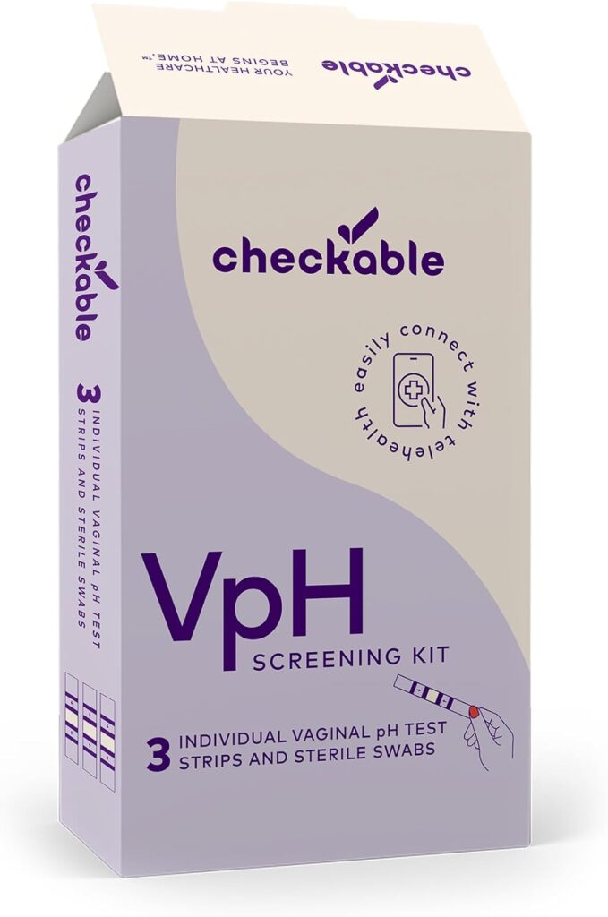 Checkable® Vaginal pH Screening Strips, Quick Results, Vaginal pH Balance Screening Strip and Yeast Infection Treatment for Women - 3 Count