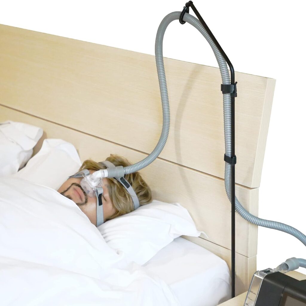 CPAP Hose Holder - CPAP Hose Hanger for Bed Avoid Tangling and Prevent Blockage,Keeps The Air Hose Up and Away from Your Face and Arms to Make You Sleep Better,Black