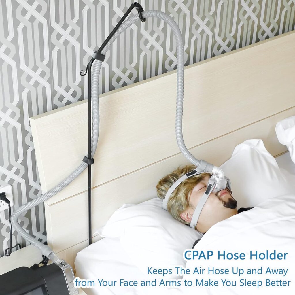 CPAP Hose Holder - CPAP Hose Hanger for Bed Avoid Tangling and Prevent Blockage,Keeps The Air Hose Up and Away from Your Face and Arms to Make You Sleep Better,Black