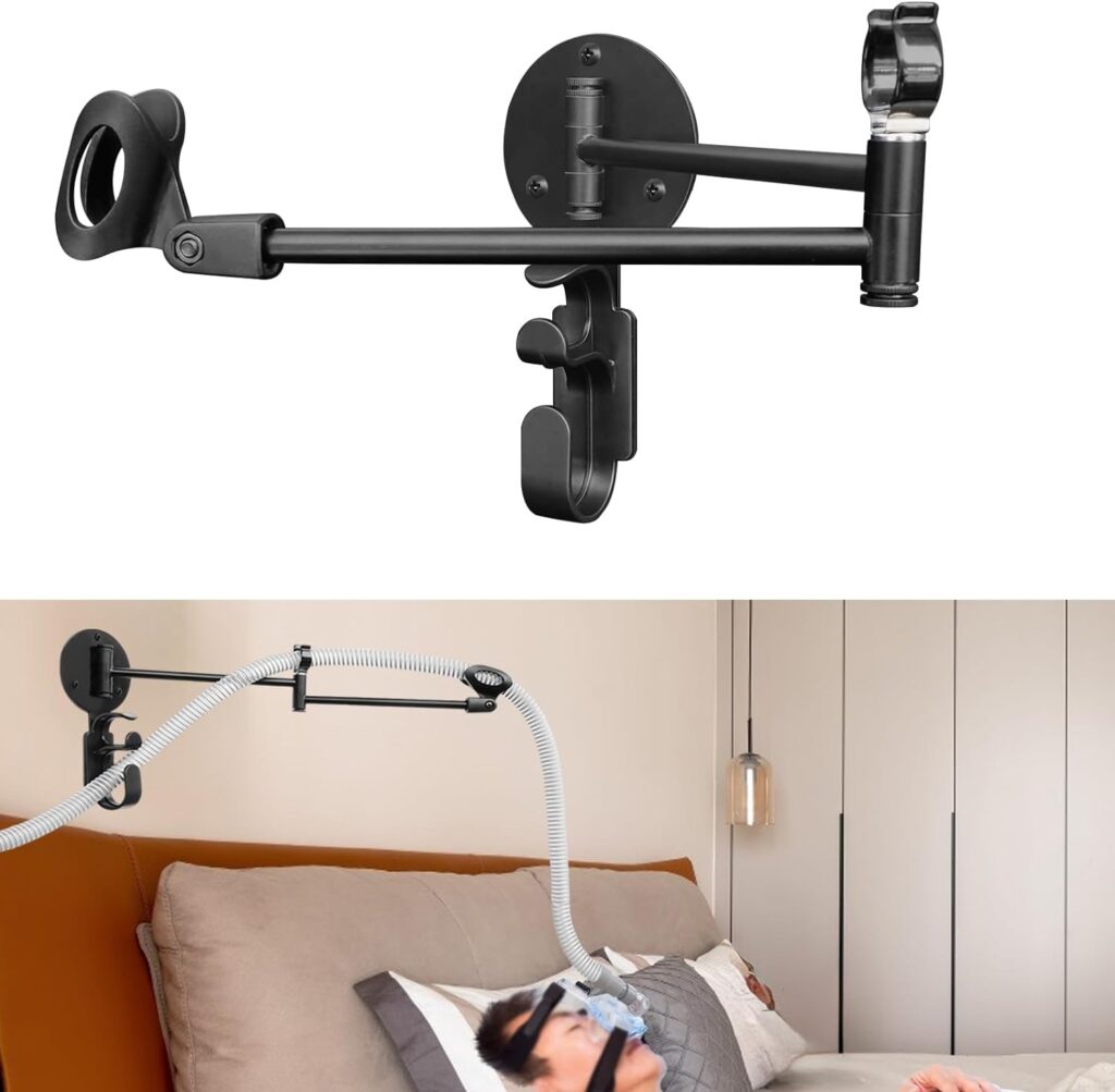 Cpap Hose Holder with Cpap Mask Following Function, Cpap Hose Hanger and Masks Hook Organizer for Bedside. Provides A Stable, Tangle-Free CPAP Supplies so You can Sleep Better.