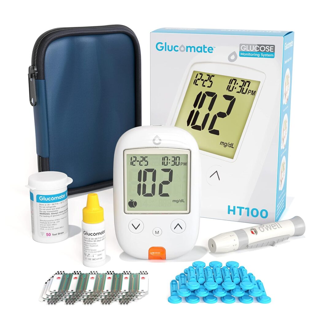 Glucose Monitor Kit - Blood Sugar Test Kit with Blood Glucose Test Strips  Lancets for Diabetes Testing