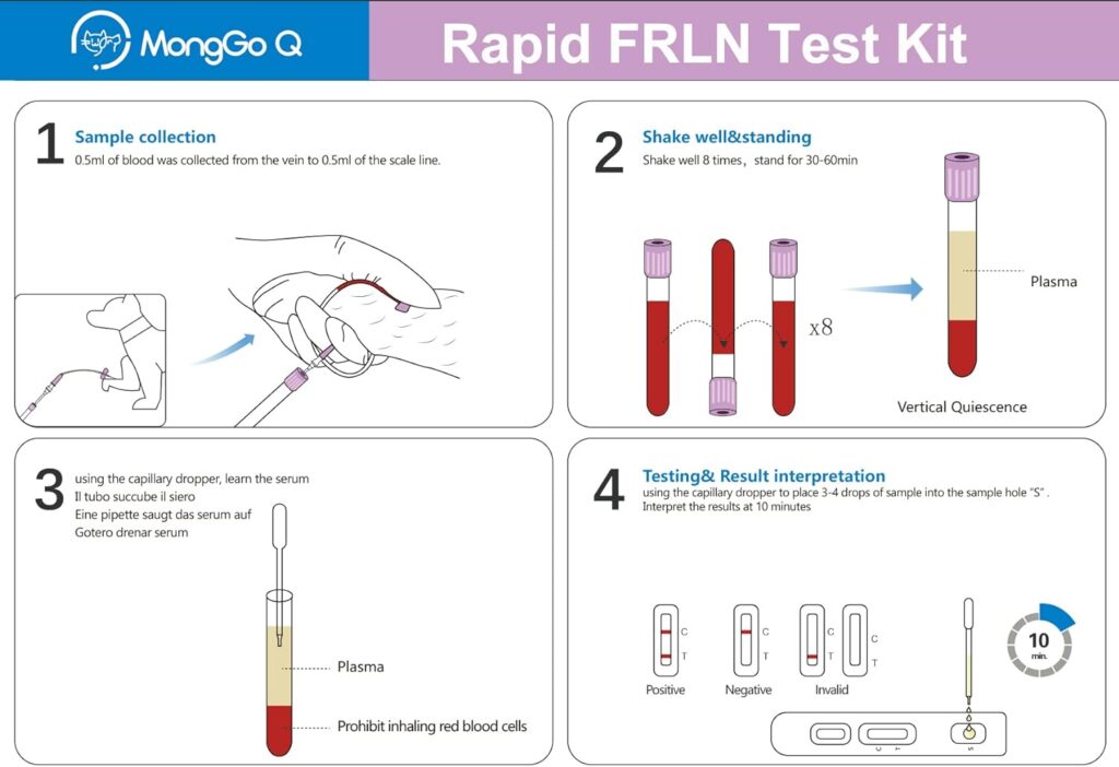 MONGGO Q Cat Pregnancy Test 10PCS, Feline RLN Early Pregnancy Test Kit, Simple Operation for Early Pregnancy Detection Yourself at Home,One-time Use Pet Pregnancy Test Complete Tool Kit