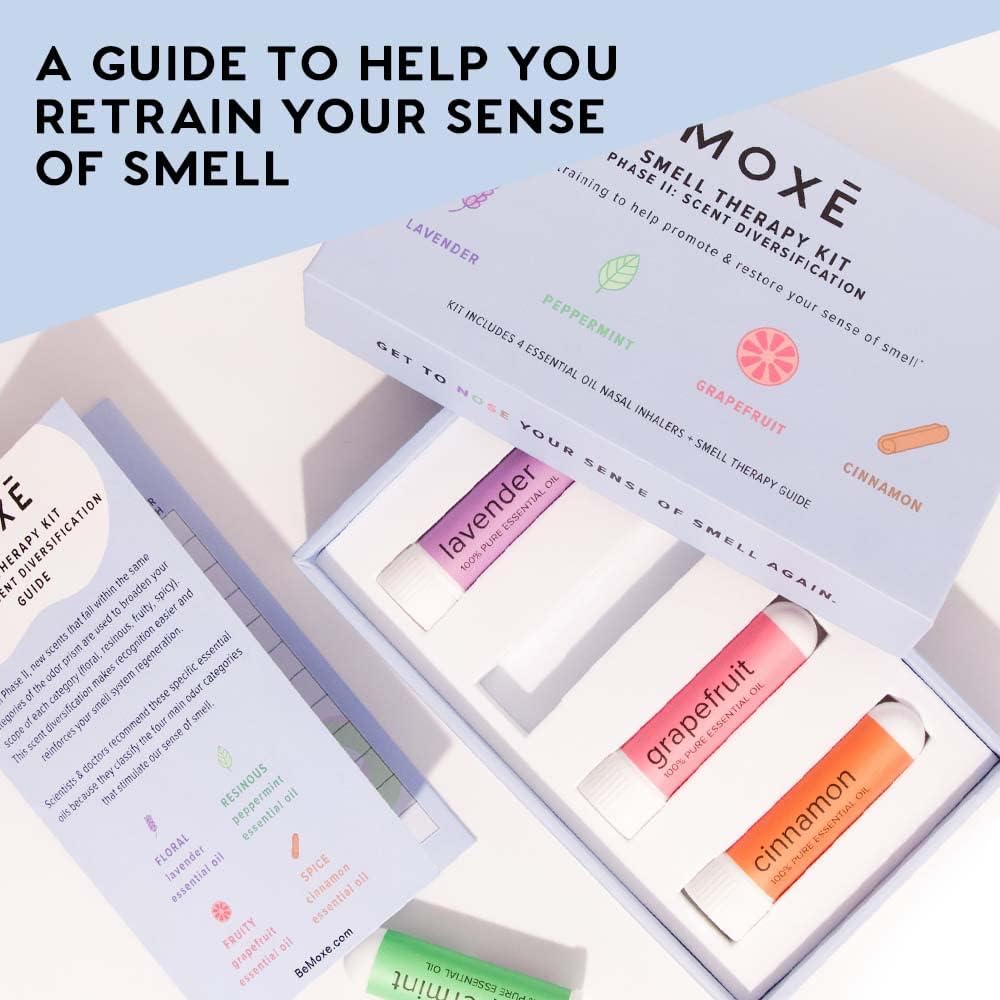 MOXĒ Smell Training Kit, Made in USA, 4 Essential Oils, Olfactory Regeneration, Helps Restore Sense of Smell, Natural Therapy for Smell Loss (Phase 1)