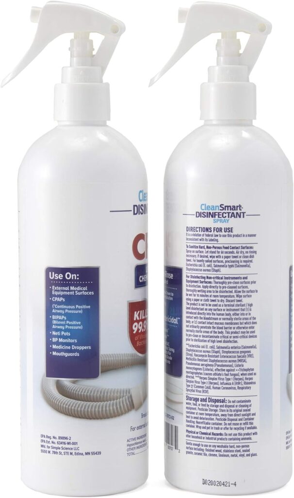 CleanSmart CPAP Disinfectant Spray to Go, 2 oz Travel Bottle, (Pack of 3)